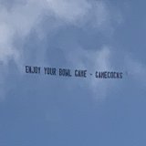Just arrived at Tennessee-Clemson to the sight of a plane carrying this message.  Well done, Gamecocks. I respect it lol
