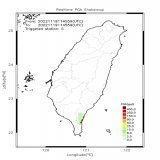 Automatically Plotted Shakemaps: * 2022-11-19 19:45:59 (UTC+08:00, Taipei) * Evt. 20221119194559, First Report. * Total 5 triggered stations  Note: These shakemaps are not yet confirmed, for reference only! #地震 #台灣 #earthquake #Taiwan