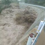 Climate change is real and its happening. Flooding of the Miyagawa River in Yufuin City, Yufu City, Oita Prefecture caused by a typhoon. Kyushu. Japan   #storm #stormhour #hurricane #typhoon #Japan #TyphoonNanmadol  #Climatecrisis  #Japan