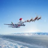 Captain Claus, requesting permission for take-off.    Merry Christmas from Emirates.