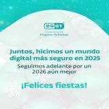 Les deseamos una Navidad llena de buenos momentos y un 2025 con más seguridad, innovación y tranquilidad digital. Gracias por acompañarnos y confiar en ESET durante todo el año. Felices y seguras fiestas