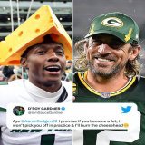 Sauce Gardner made his pitch to Aaron Rodgers    (h/t @iamSauceGardner)