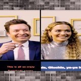 Jimmy and @ritaora put their lyric knowledge to the test in the Blind Karaoke Challenge!  #BlindKaraoke #FallonTonight