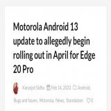 Motorola Android 13 &amp; Jio 5G update for Edge 20 Pro in April 2023