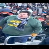 A Green Bay Packers fan gets bitch tossed down the stairs on game day...