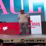 Jake Paul vs Anderson Silva face-to-face ahead of Saturday night.   . #PaulSilva #boxingnews #boxingworld #fightweek