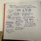 gonna start an ongoing thread where I'll post old photos of my design notebooks:  2009: &mdash; idea for a new kind of interactive Mac Twitter app &mdash; redesign for 9rules topic pages to account for new ad space we just sold