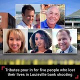 The five people killed in a mass shooting this week inside a building that houses an Old National Bank location in Louisville, Kentucky, have been identified as Joshua Barrick, 40; Tommy Elliott, 63; Deana Eckert, 57; Juliana Farmer, 45; and Jim Tutt