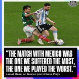 Argentina suffered the most when they played Mexico during the group stage of the FIFA World Cup