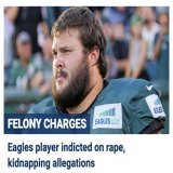 Right before #SuperBowl57? An #Eagles bench warmer indicted on rape? #JoshSills Josh Sills = 57 #Gematria