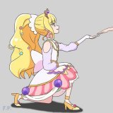 デパプリ感謝祭プレミアム公演のOP、プリキュアと声優さんが一緒に出てくる時、茅野さんをジェントルにお迎えしていたフィナーレ。 まだヤムヤムたちが舞台中央にいた時だからあまり目立たなかったけど、惚れましたね、これは&hellip;！ #precure  #デパプリ感謝祭 #キュアフィナーレ