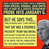 Pence on the fence?  He lambasted Trump over the weekend at the annual Gridiron Dinner , yet he refuses to testify in the Jan6th probe by the Justice Department   He needs to grow a pair and speak out to what he knows!  Don&rsquo;t ya think?