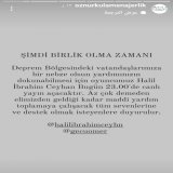 Halil İbrahim Ceyhan will broadcast live tonight at 23.00 to help earthquake victims. We are waiting for everyone who wants to support, more or less, to help.  #HalilİbrahimCeyhan