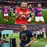 Kylian Mbappe &amp; Achraf Hakimi bertukar jersey setelah pertandingan Prancis vs Maroko selesai  #FIFAWorldCup