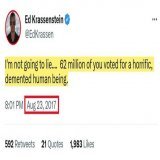 Hey, @EdKrassen. Your profile labels you as an 'independent journalist,' yet you've called Trump a horrific and 'demented human being,' while remaining noticeably quiet on Biden. Could you help us understand this apparent inconsistency?  You're not g