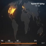 Look at this map showing where UFOs have been spotted all over the world.   Why is the US lighting up like a Christmas tree?