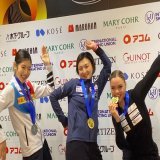 The women&rsquo;s medalists at #WorldFigure 2023:   Kaori Sakamoto 坂本花織  145.37/ 224.61  Haein Lee 이해인  PB 147.32/ PB 220.95  Loena Hendrickx  138.48/ 210.42