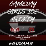 Girls Ice Hockey hosts Greely/GNG tonight in their first home game of 2023! #gorams