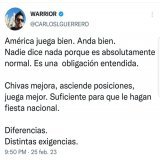 Diferencias. Le haces un monumento por enfrentar a la tabla baja  America a ganado a Mazatlan, Necaxa, San Luis, Xolos  Chivas a Monterrey, Juarez, Xolos, Pumas, Tigres  Chivas empat&oacute; con Pachuca a domicilio  Exigencia A pesar de "aun no jugar