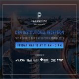 Join us at the #DeFi Institutional Reception we're hosting with our #crypto BFFs @SushiSwap @EarthWallet @Edu_DAO @Coredao_Org @tenet_org during @TheBitcoinConf in Miami this week!    RSVP    #Bitcoin2023 #Bitcoin