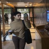 Photo by Hanan \ud83e\udd70 on January 26, 2026. May be a selfie of polo neck, mirror, cornflower and text.