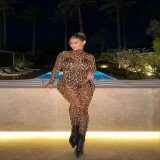 Ad| @fashionnovacurve got ur Halloween costume yet? For sure got mine \ud83d\ude0e   For The Night Mesh Jumpsuit - Leopard