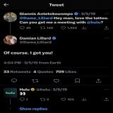 Wait&hellip; did Damian Lillard get Giannis his Hulu Sponsorship?