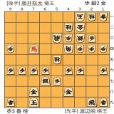 名局なってます！ 棋王戦　形勢互角！ 1分将棋  #将棋_ 渡辺明 vs 藤井聡太 110手目\u25b3５五桂打  #shogiup