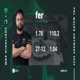 fer rolled back the years and stood out against Liquid on Inferno with a 1.78 Rating and 92.3% KAST!  #PGLMajor