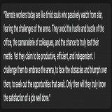 Had AI write a little 280 character rant about remote work in the style of teddy roosevelt's "man in the arena" speech. Here's what AI wrote: