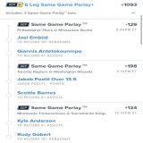 +1093 Odds Parlay  Been knocking on the door every night. Let&rsquo;s bust it down tonight   #gamblingtwitter