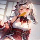 何かエビフライに呪われたみたいなので 3日間このアイコンになります&hellip;（いいねは危険です） ばっくばっくばく～ん！（あっつ！？） #沙花叉クロヱ #ホロライブ #AIart