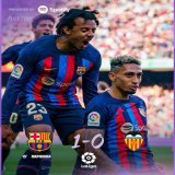 Hard fought win with 10 man 3 incredible points  10 points clear off second place Real Madrid  Champions mentality! The league is ours!!  Ansu kounde Araujo Xavi Barca Ferran