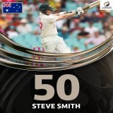 Yet another Test fifty for Steve Smith!  Watch #AUSvSA LIVE on  (in select regions)   #WTC23 |