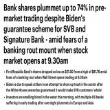 Buckle up! Following the #SVBCollapse , #SignatureBank shut down by regulators, First Republic Bank shares 74% down, 2Y Treasury Yields Plunge Most Since Black Monday   #Recession #Bankcollapse #Bidenflation