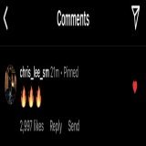 Chris lee commented on his dancing video and Lucas pinned it