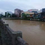 ４丁目橋 幾分水位は下がったもよう  #秋田市 #川反