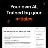 Stop using ChatGPT, Jasper or any generic AI to write articles.  I built an AI editor that trains itself on your published articles.  The result? An immediate upgrade over these generic tools.  Don't believe me? Try it for free...