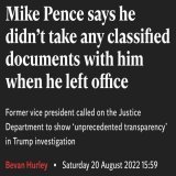 Pence lied.