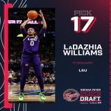 with the 17th pick in the 2023 #WNBADraft, we have selected LSU forward LaDazhia Williams.  welcome to Indiana, @LDazhia!  #sponsored | @AnthemBCBS