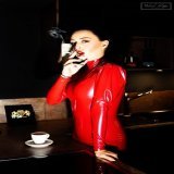 They say smoking is dangerous, but they&rsquo;re wrong - it&rsquo;s smoking Women that are dangerous  And dressed in red latex they&rsquo;re very dangerous  @Lady__Samira   #classicdomination #femalepower #smokingfetish  #catsuit #divine #goddess #re