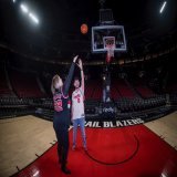 Being a @RipCityUnited Season Ticket Holder &amp; owning a @trailblazers' Digital Collectible in my @hellodapper Wallet allowed my fianc&eacute; &amp; I to get professional photos taken on the @ModaCenter Court last week!  Go Blazers! #RipCity