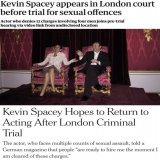 Bill Clinton and Ghislaine Maxwell's bff Kevin Spacey is facing four male accusers and 12 charges in his upcoming trial in the UK. Instead of showing concern for the victims, all Spacey and his handlers are concerned w/is Spacey getting new acting gi