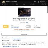 Forspoken is rated higher than the last 5 Xbox releases. Not too shabby!