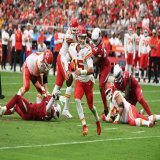 Patrick Mahomes and Jalen Hurts were the only players in Week 1 (through Sunday's games) to have 300+ yards of total offense without a turnover.   The #Chiefs and #Eagles won their football games.   #FlyEaglesFly