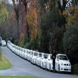 The Morrison Govt's Ministers were sworn in today and our new leaders couldn't collectively organise a bus between them; so instead they use all these comcars. A good picture to recall when they announce cuts to services on efficiency, as they will. 