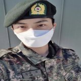 His eyes look sharper. PROUD OF YOU JIN  ASSISTANT DRILL INSTRUCTOR KIM SEOKJIN   #WeLoveJin  #중대장훈련병_석진아_수고했어 #이제부터_조교김석진 #우리의우주_석진아사랑해 #Jin #KimSeokjin #ジンくん #진 #방탄소년단진 @BTS_TWT
