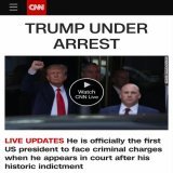 CNN сообщает, что экс-президент США Трамп арестован. Такое происходит впервые в истории США.