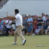 I absolutely love this. The putt, the celebration, but still can&rsquo;t look past the International team all dressing like they are going to an Adam Scott convention. #PresidentsCup