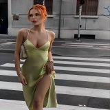 Who else is ready for a silky Saturday night #greendress #redhead